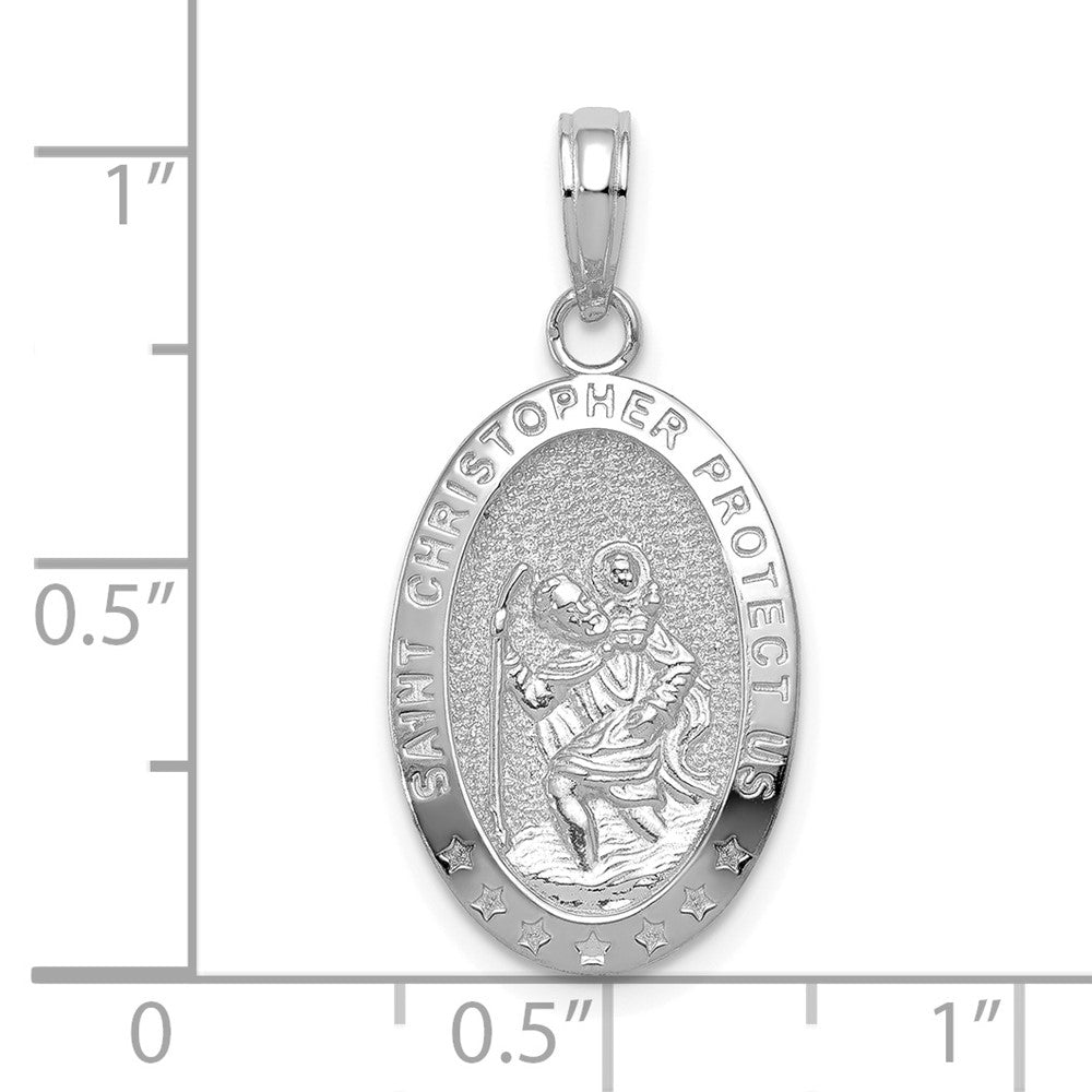 10K Weißgold Saint Christopher Medaille Anhänger