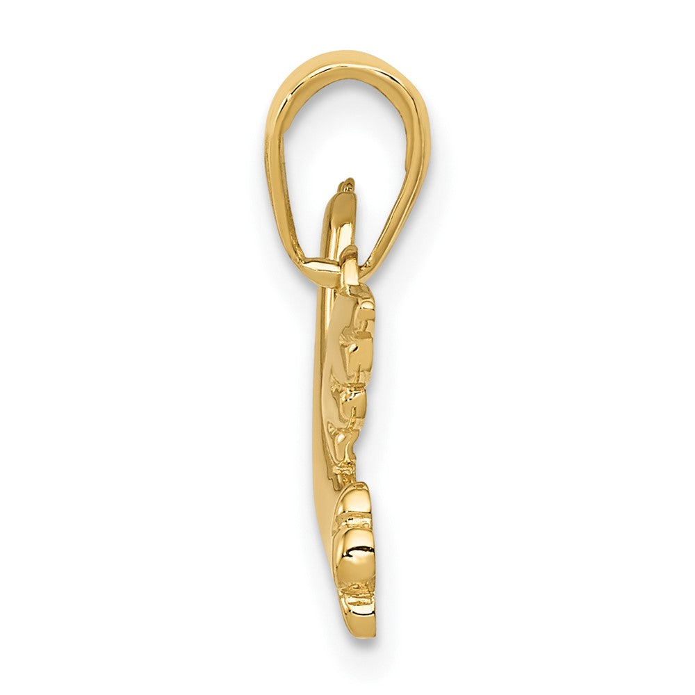 10K Gelbgold Poliert Taube Charm