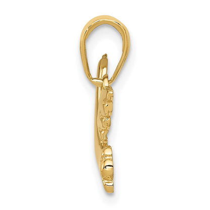 10K Gelbgold Poliert Taube Charm