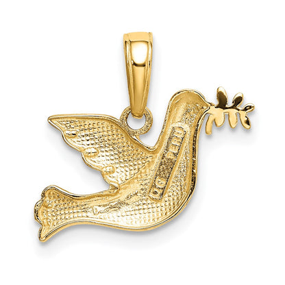 10K Gelbgold Poliert Taube Charm