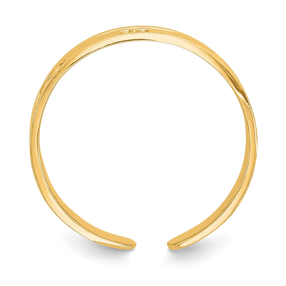 10K Gelbgold Poliert mit Herzen Zehenring