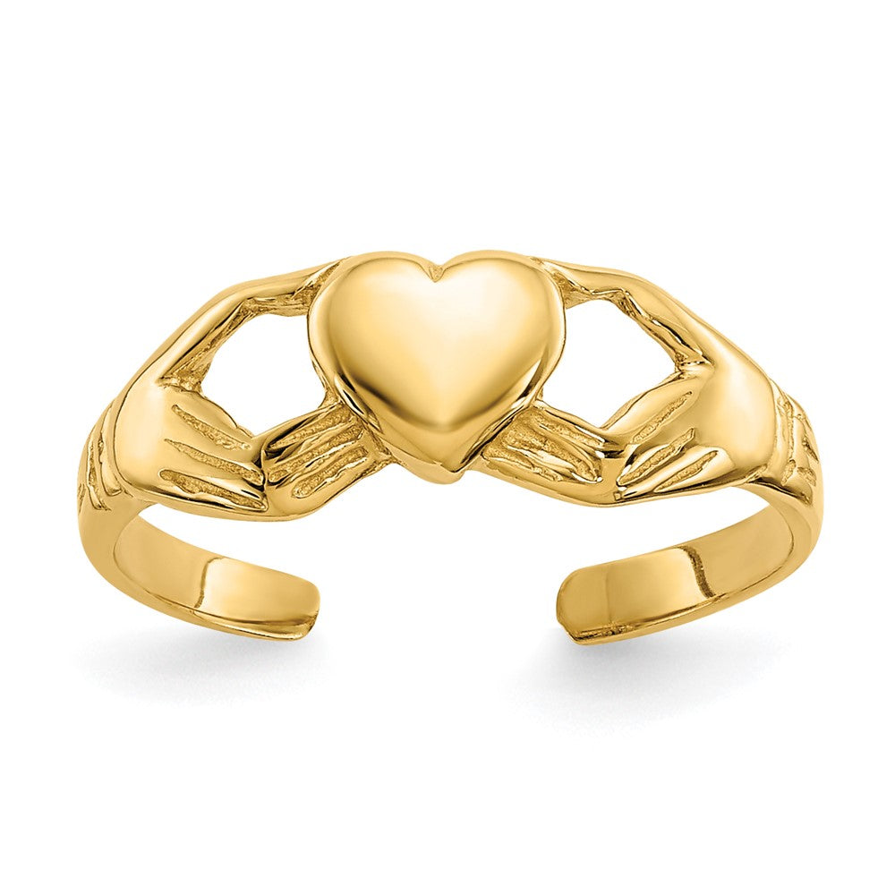 10K Gelbgold Poliert Claddagh Zehenring