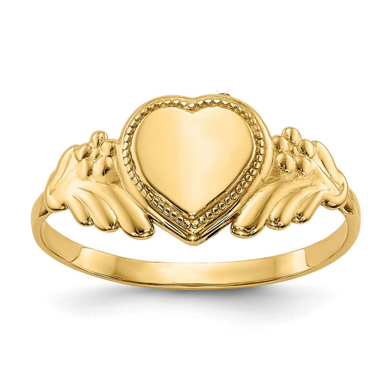 10K Gelbgold Poliert Herz Kind Ring