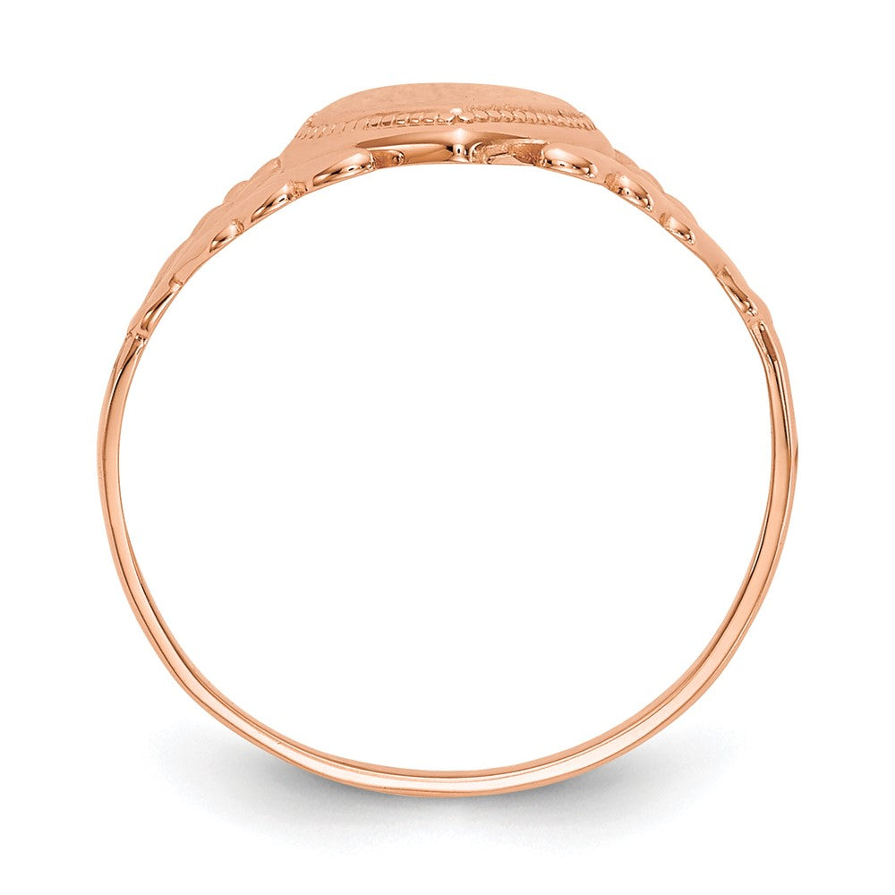 10K Roségold Poliert Herz Kind Ring