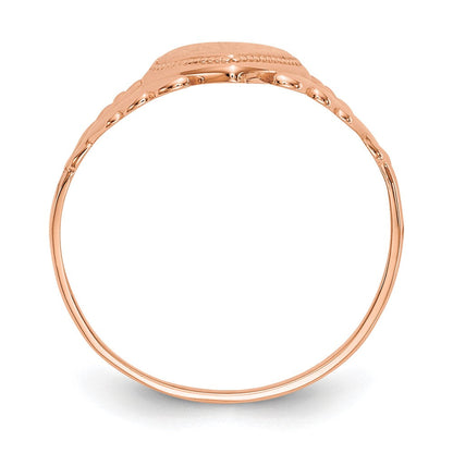 10K Roségold Poliert Herz Kind Ring