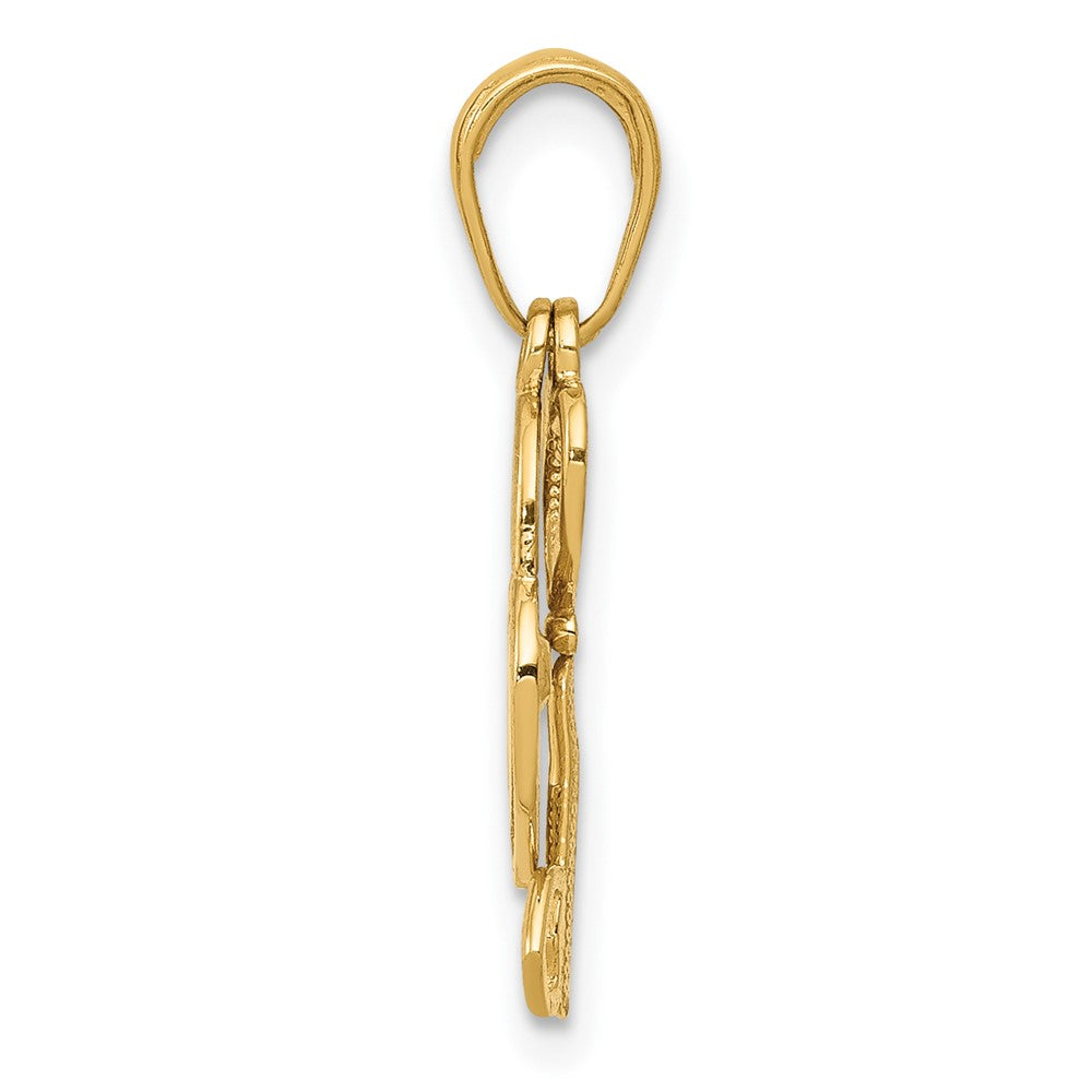 10K Gelbgold 10K Poliert Herz Key und Schloss Charm