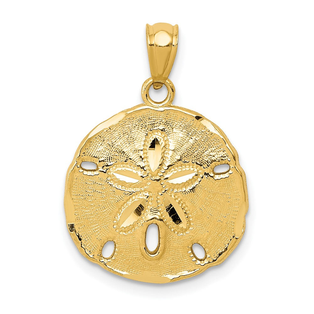 10K Gelbgold Poliert Groß Sand Dollar Anhänger