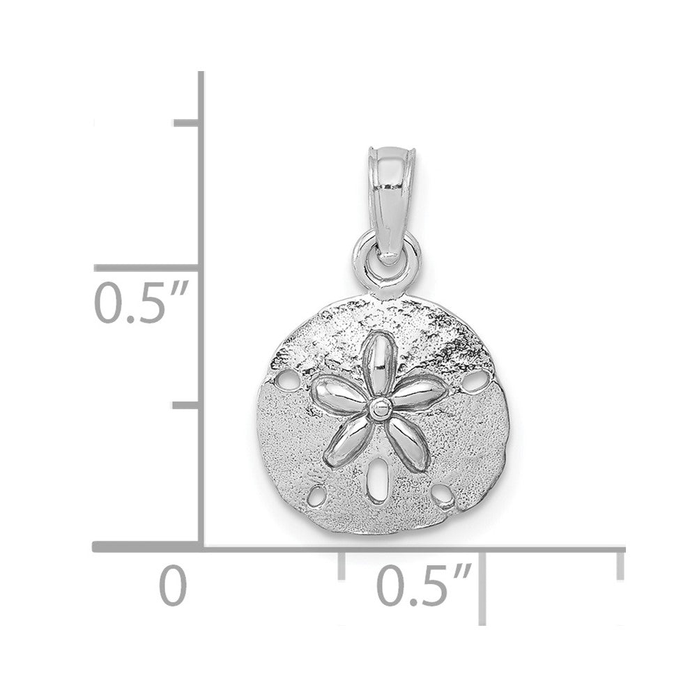 10K Weißgold 10K Poliert Sand Dollar Anhänger