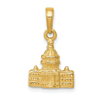 10K Gelbgold 3-d Washington D.c. Capital Building Anhänger