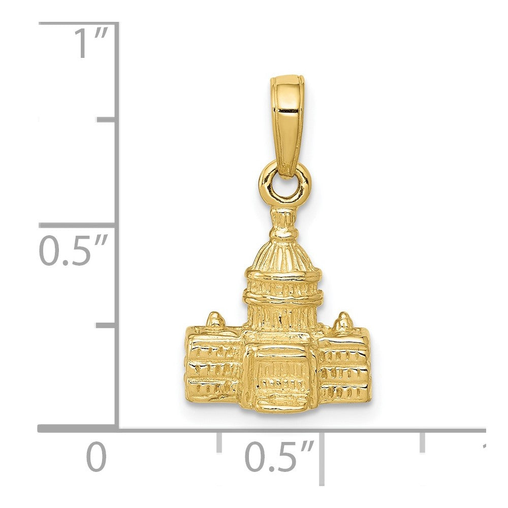 10K Gelbgold 3-d Washington D.c. Capital Building Anhänger