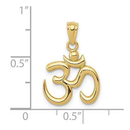 10K Gelbgold Poliert Om Symbol Anhänger