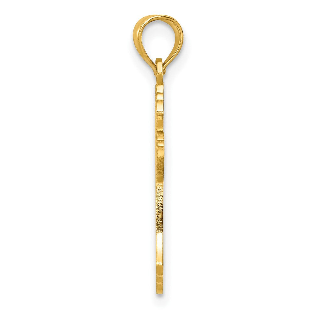 10K Gelbgold 10K Poliert Kreuz mit Lace Mittig und Pfeil Tips Anhänger
