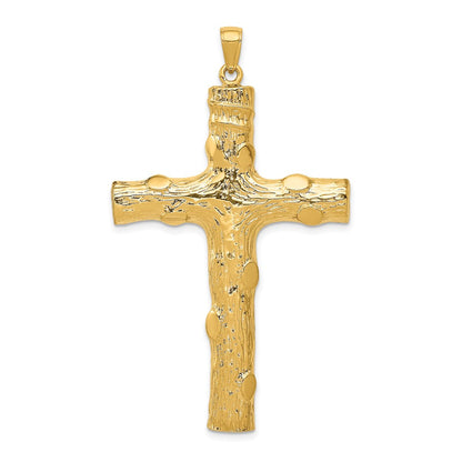 10K Gelbgold Groß Strukturiert Kreuz Anhänger