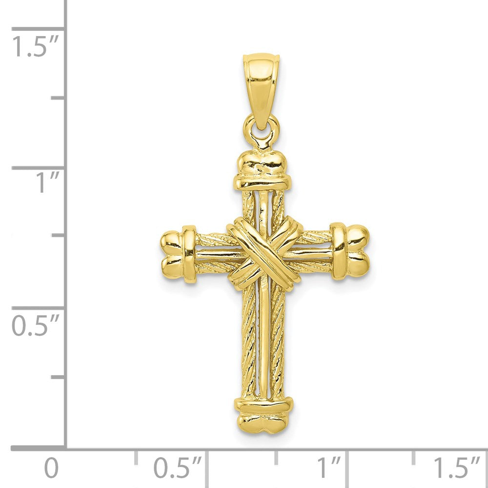 10K Gelbgold 10K Poliert Strukturiert Kreuz Anhänger