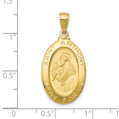 10K Gelbgold Saint Anthony Oval Medaille Anhänger