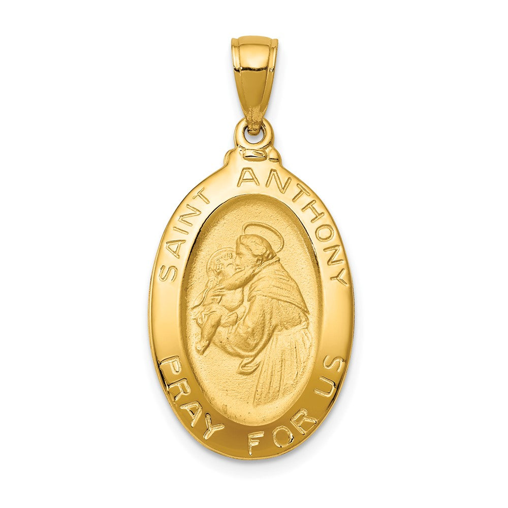 10K Gelbgold Saint Anthony Oval Medaille Anhänger