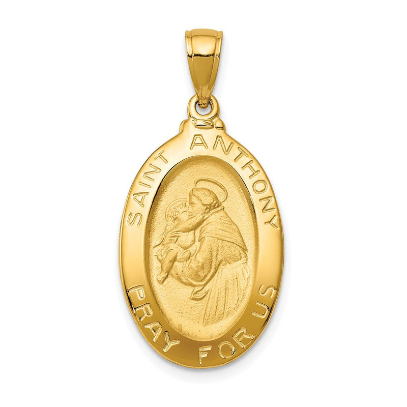 10K Gelbgold Saint Anthony Oval Medaille Anhänger