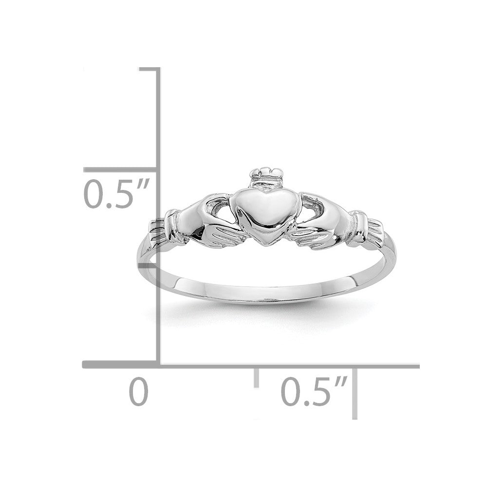 10K Weißgold Kind Claddagh Ring