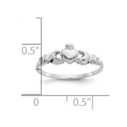10K Weißgold Kind Claddagh Ring