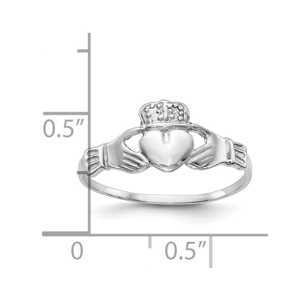 10K Weißgold Poliert Claddagh Ring