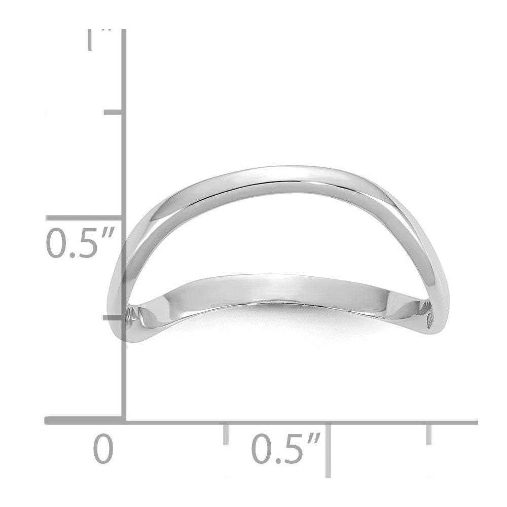 10K Weißgold 10K Poliert Welle Mode Thumb Ring
