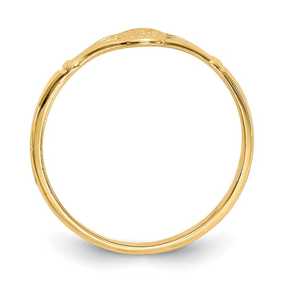 10K Gelbgold 10K Poliert Oval Kind Ring