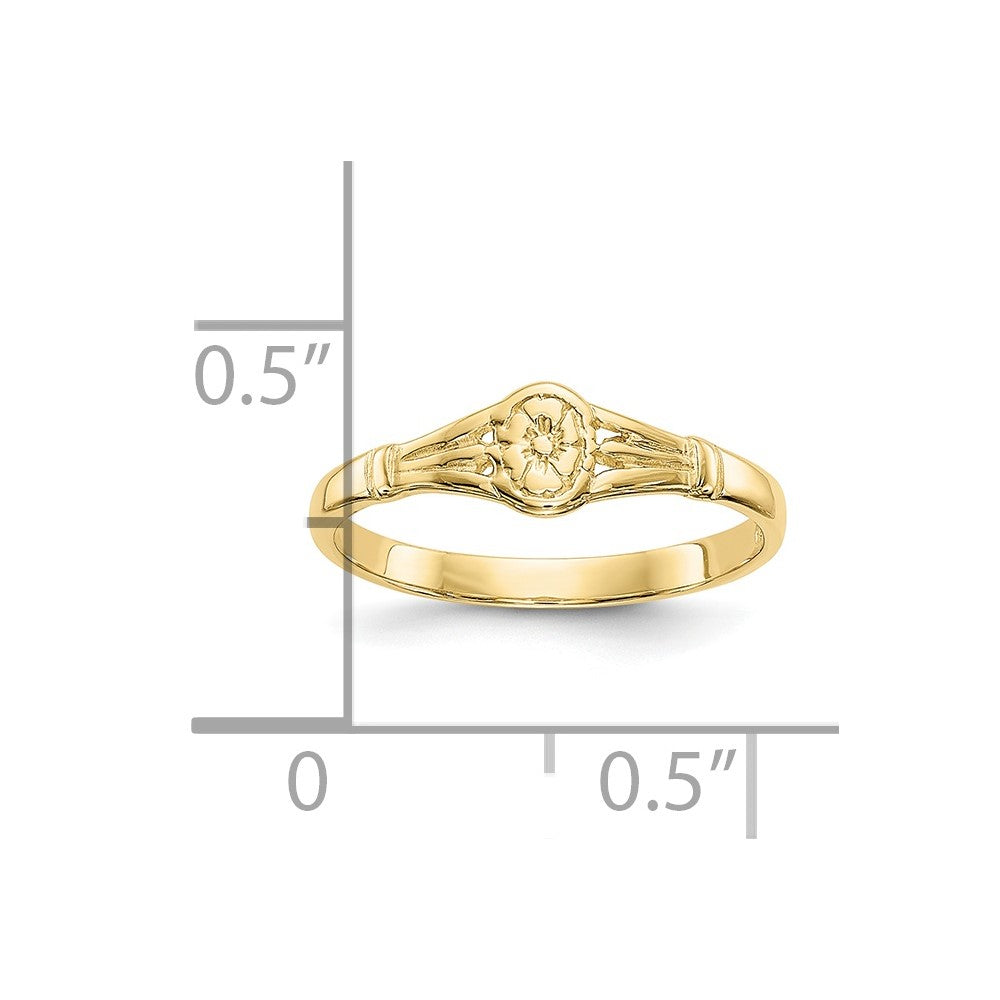 10K Gelbgold 10K Poliert Oval Kind Ring