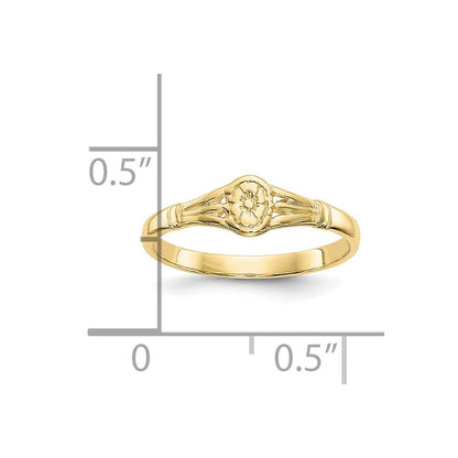 10K Gelbgold 10K Poliert Oval Kind Ring