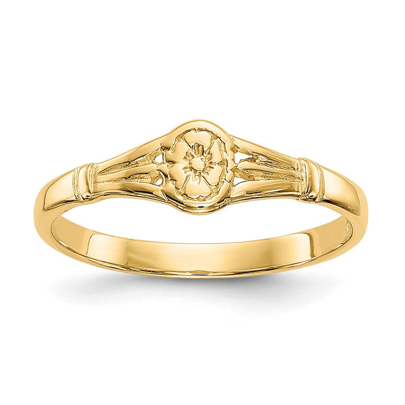 10K Gelbgold 10K Poliert Oval Kind Ring