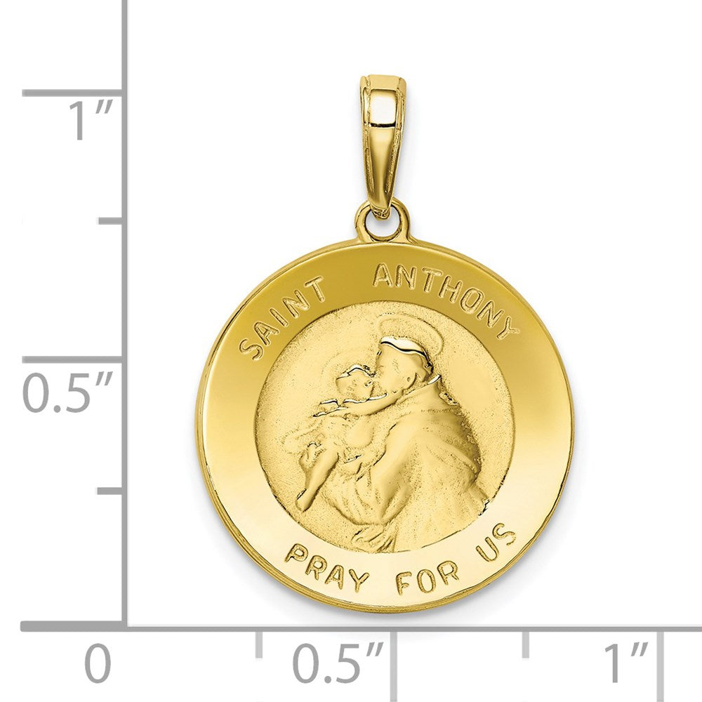 10K Gelbgold Saint Anthony Klein Rund Medaille Anhänger