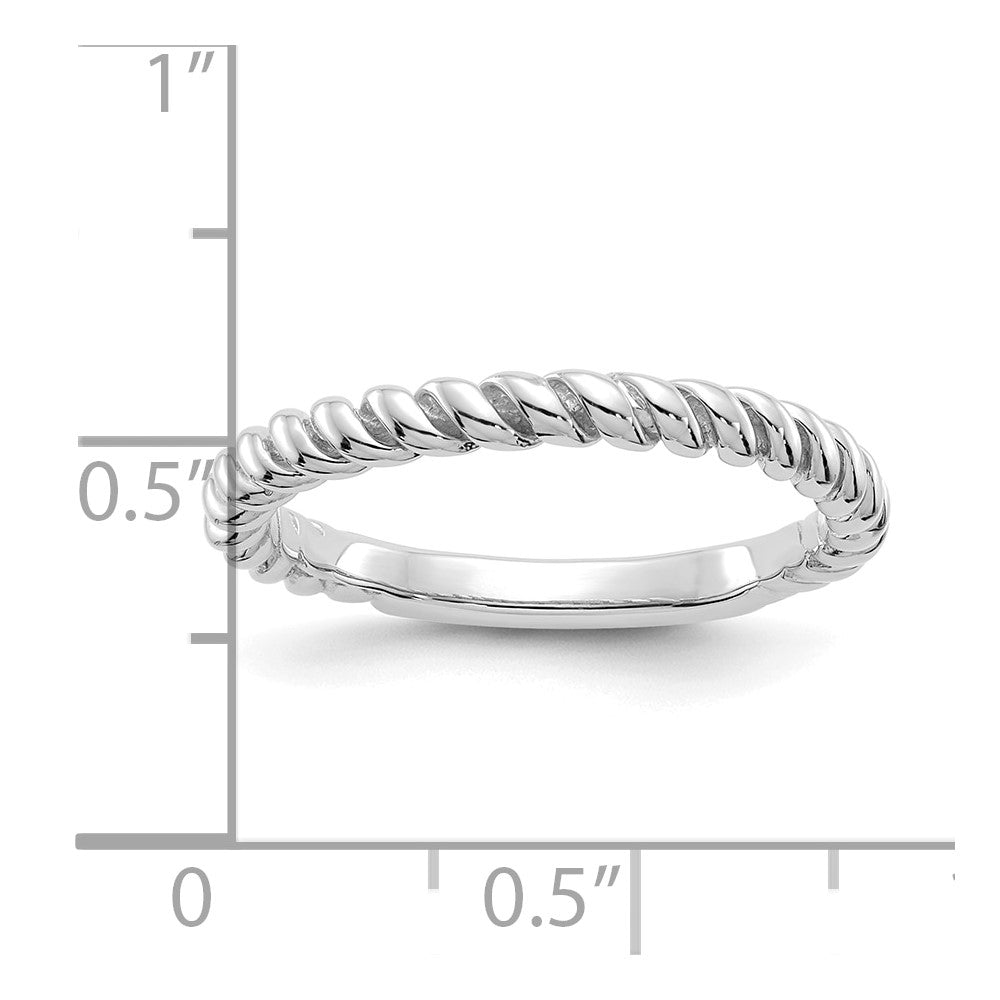 10K Weißgold 10K Poliert Gedreht Ring
