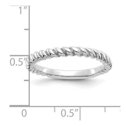 10K Weißgold 10K Poliert Gedreht Ring