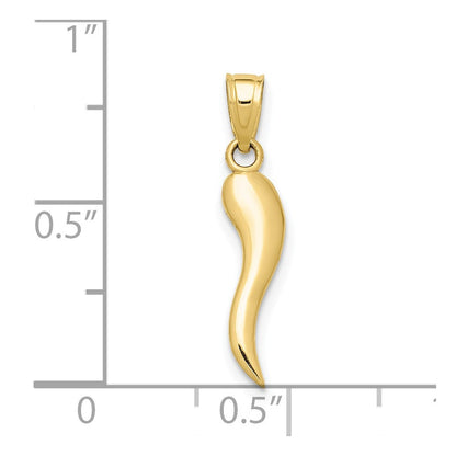 10K Gelbgold Italienisch Horn Anhänger