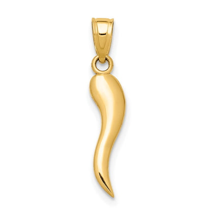 10K Gelbgold Italienisch Horn Anhänger