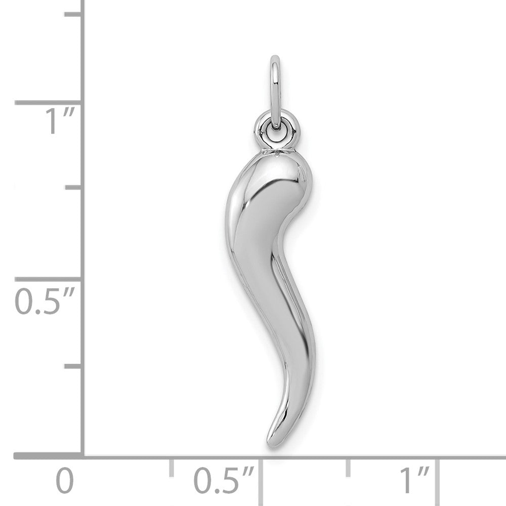 10K Weißgold Italienisch Horn Charm