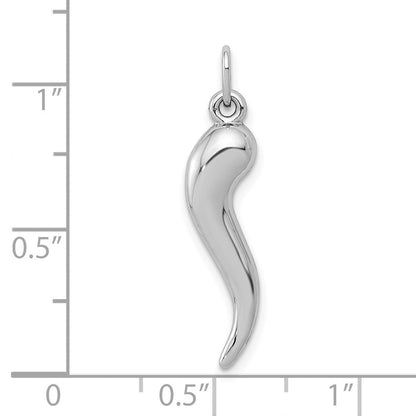10K Weißgold Italienisch Horn Charm