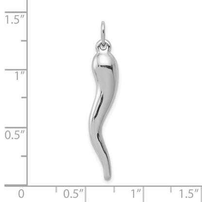 10K Weißgold Italienisch Horn Charm
