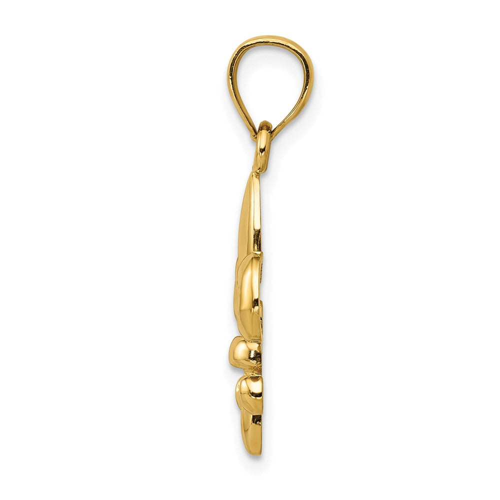 10K Gelbgold Poliert Fleur De Lis Anhänger