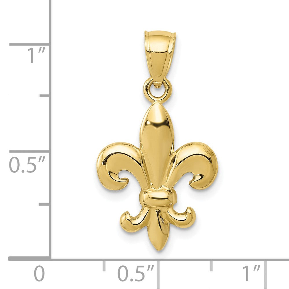 10K Gelbgold Poliert Fleur De Lis Anhänger