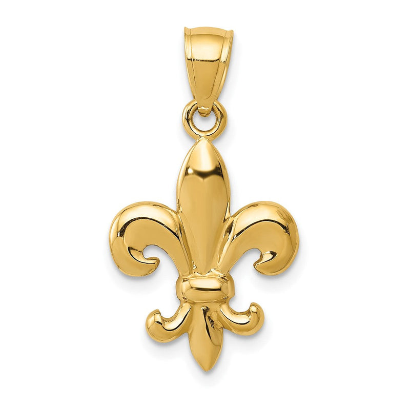 10K Gelbgold Poliert Fleur De Lis Anhänger