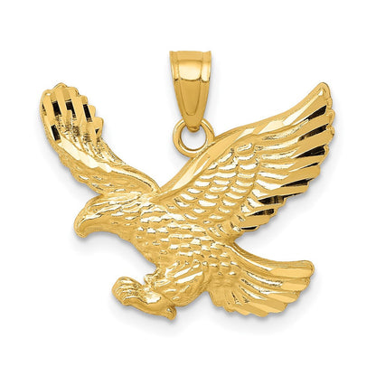10K Gelbgold Diamantiert Adler Anhänger