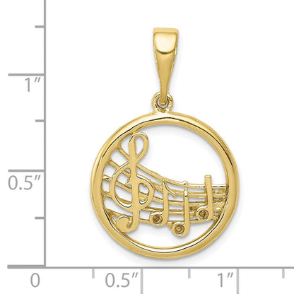 10K Gelbgold Poliert Musical Notes Anhänger