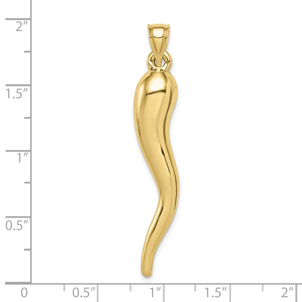 10K Gelbgold Hohl Italienisch Horn Anhänger