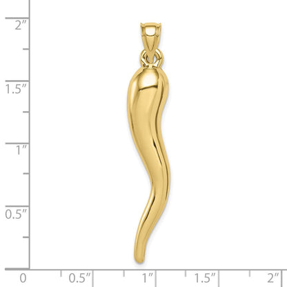 10K Gelbgold Hohl Italienisch Horn Anhänger