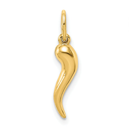 10K Gelbgold Hohl Italienisch Horn Anhänger