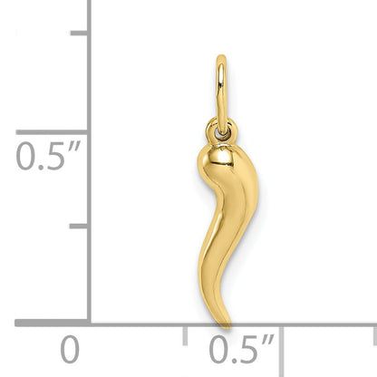 10K Gelbgold Hohl Italienisch Horn Anhänger