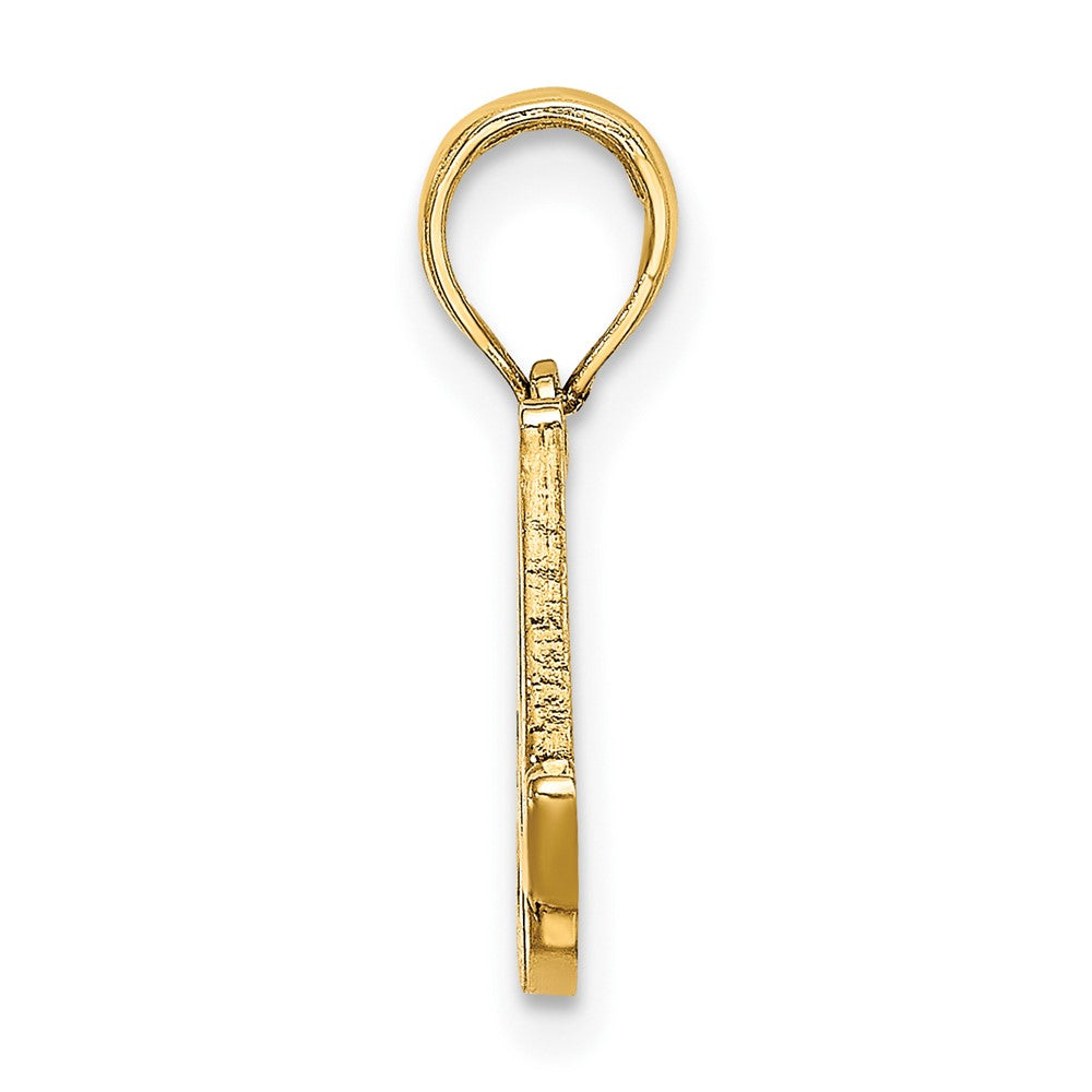 10K Gelbgold 10K Poliert A Schreibschrift Initiale Charm