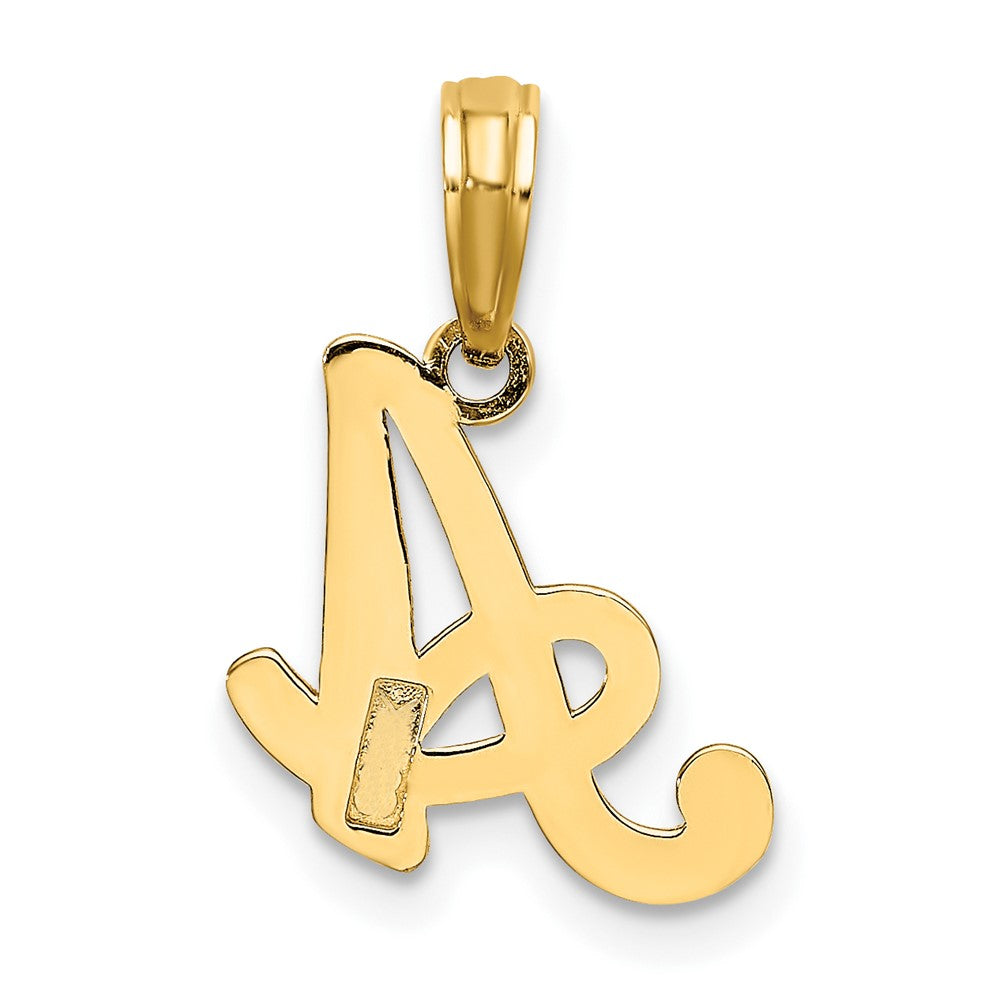 10K Gelbgold 10K Poliert A Schreibschrift Initiale Charm