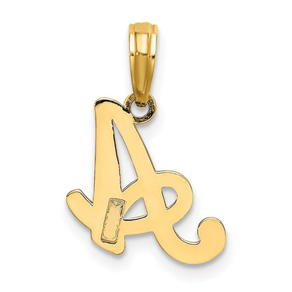 10K Gelbgold 10K Poliert A Schreibschrift Initiale Charm