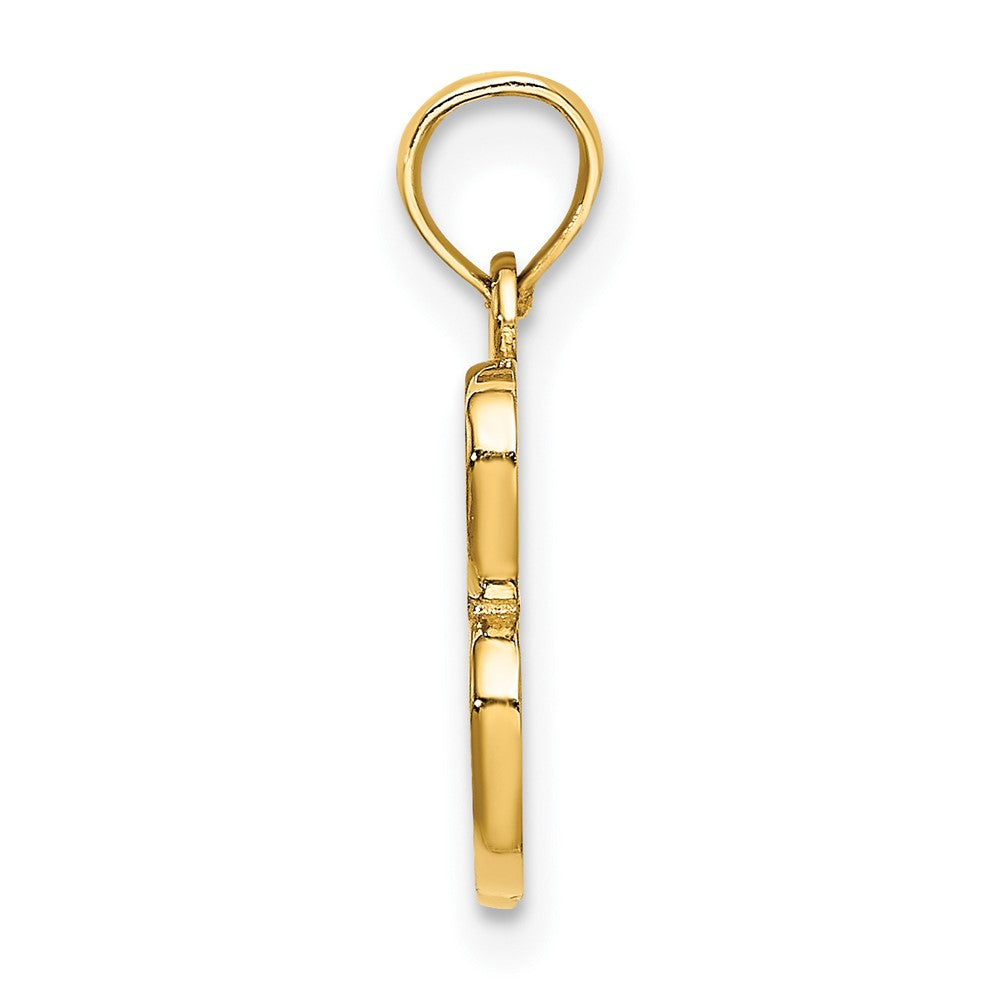 10K Gelbgold 10K Poliert B Schreibschrift Initiale Charm